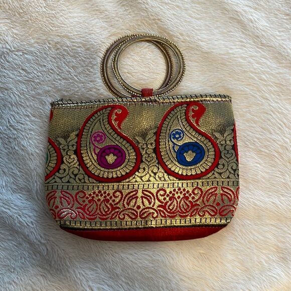 Small handbag. Red/gold.  - Picture 1 of 5